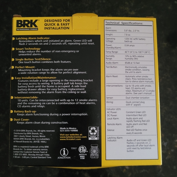 NEW First Alert BRK Smoke Detector 9120b with Battery Backup - Picture 4 of 9